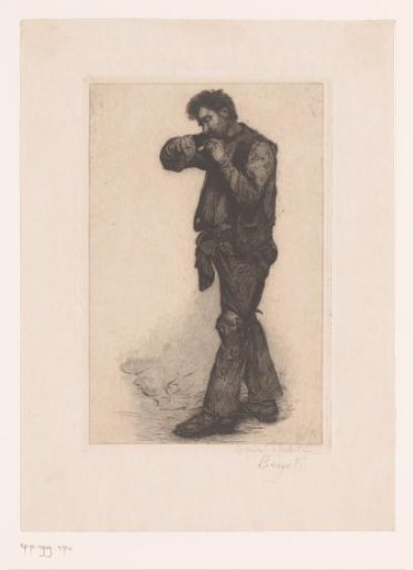 Chimney Sweep Lighting His Pipe
