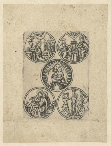 Mary with Child and Four Scenes from Her Life