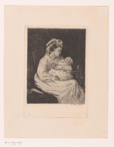 Mother with baby in her arms