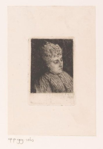 Portrait of a young woman, bust