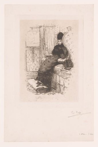 Lady in a train compartment