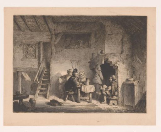 Company in sixteenth-century clothing in a tavern