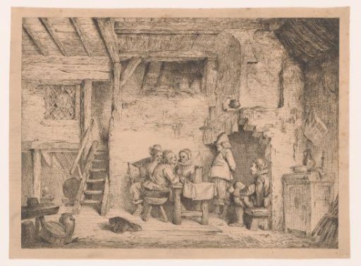 Company in sixteenth-century clothing in a tavern