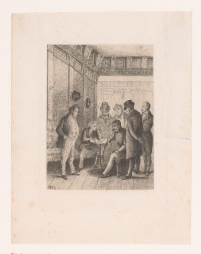 Domino players in an interior