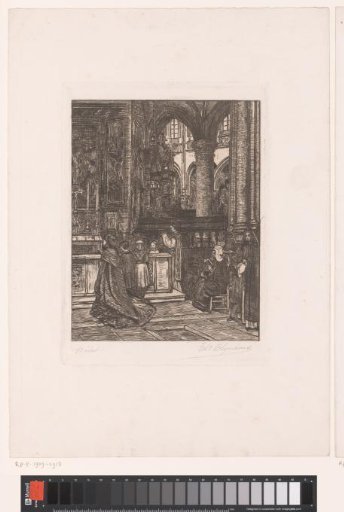 Side chapel of the St. James Church with figures at the altar