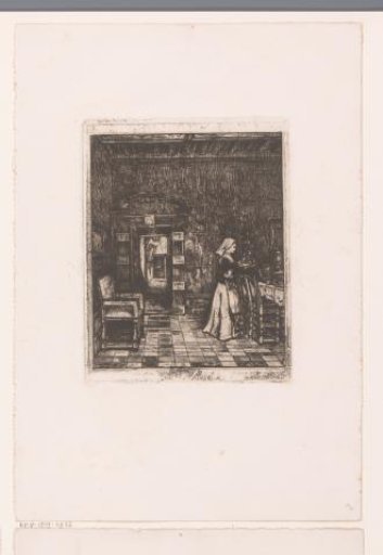 Young woman setting a table in a richly decorated room