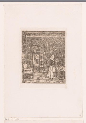 Young woman setting a table in a richly decorated room
