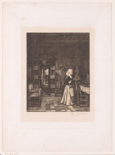Young woman setting a table in a richly decorated room