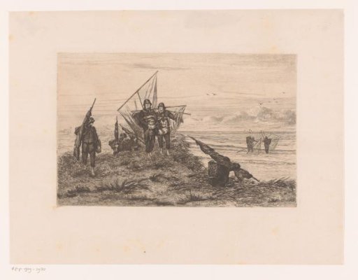 Fishermen with scoop nets