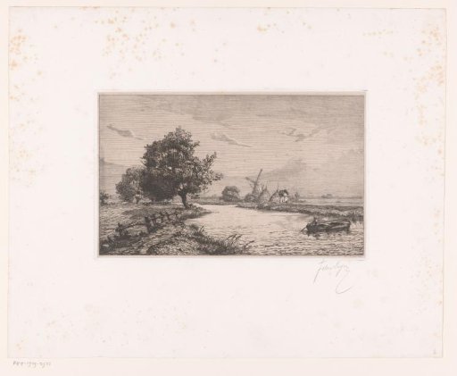 View of the river Leie in the vicinity of Ghent with mills