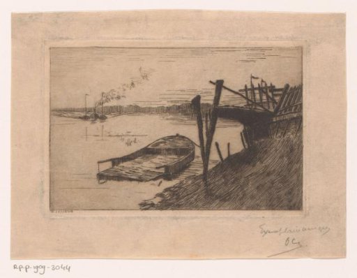 River view with boat and pier