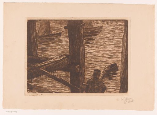 Fisherman among the piles