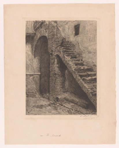 Dilapidated staircase seen from the side
