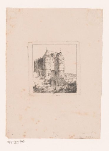 Gate with towers and drawbridge