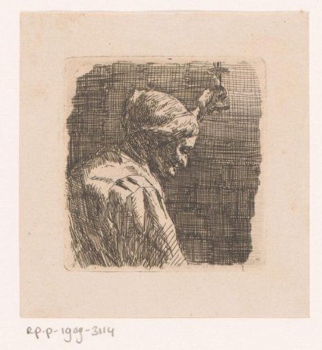 Old woman with a candlestick
