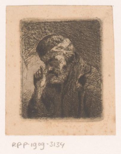 Old Man with Hand at His Nose
