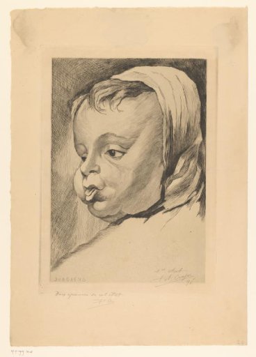 Child's Head with Tongue Out