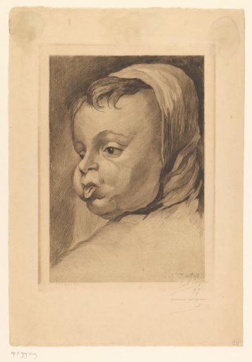 Child's Head with Tongue Out