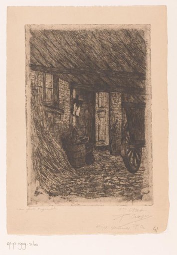 View in a Barn with Farm Wagon in Kalevoet