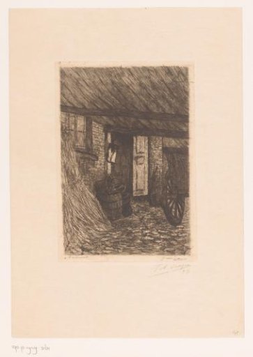 View in a Barn with Farm Wagon in Kalevoet