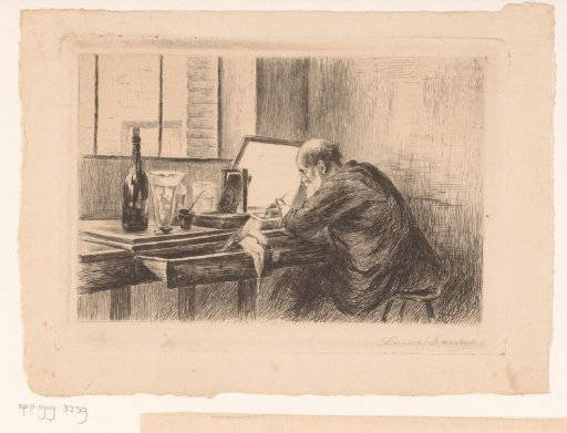 Auguste Danse at the etching press