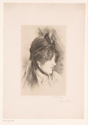 Portrait of an unknown young woman with a small hat
