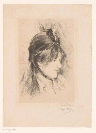 Portrait of an unknown young woman with a small hat