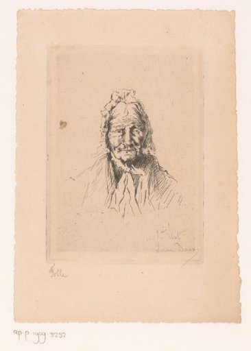 Portrait of an unknown old woman with cap