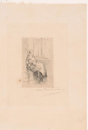 Woman seated on a chair by the window