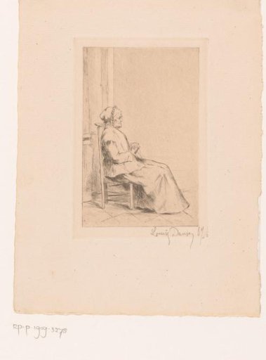 Old woman with a rosary between folded hands