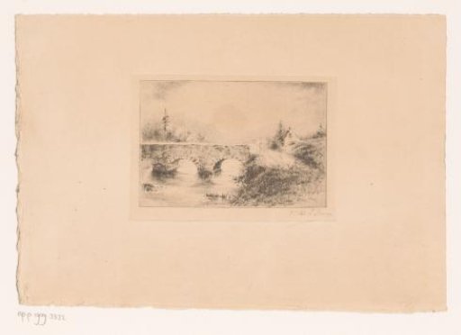 Landscape with stone bridge at Yvoir