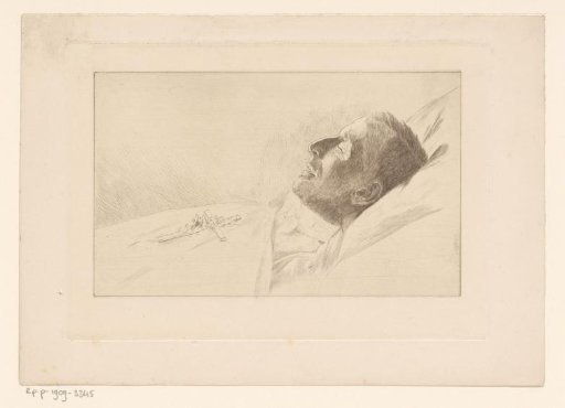 Portrait of an unknown man on his deathbed