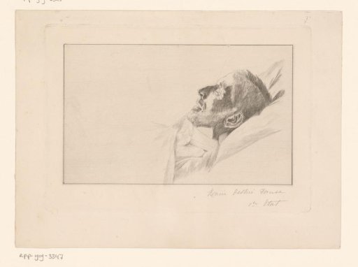 Portrait of an unknown man on his deathbed