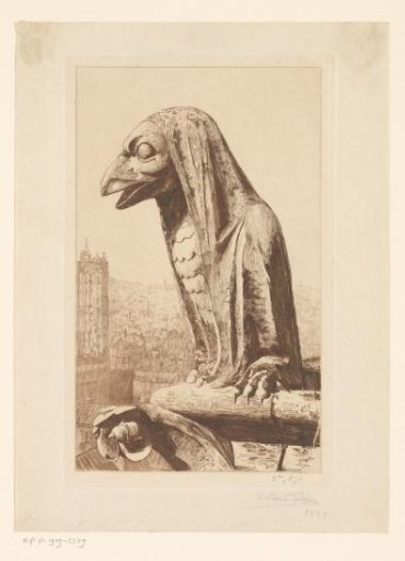 Gargoyle of Notre-Dame in Paris in the form of a bird