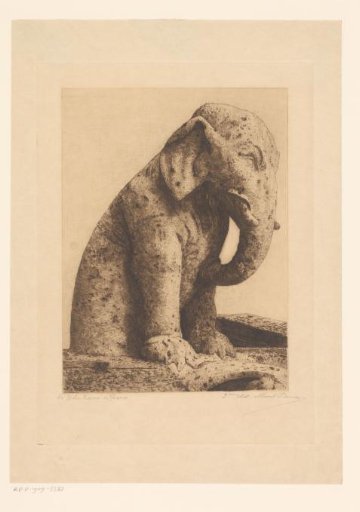 Gargoyle of Notre-Dame in Paris in the form of an elephant