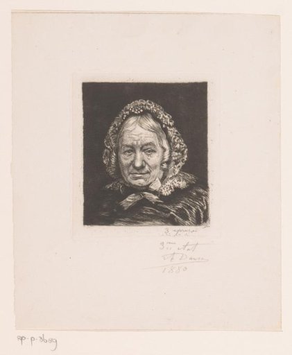 Portrait of an unknown old woman with a lace cap