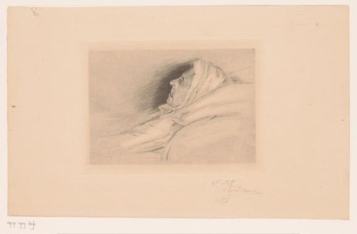 Portrait of an unknown woman on her deathbed