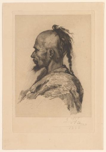 Portrait of an unknown Arab man, in profile