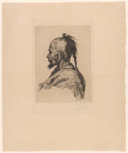 Portrait of an unknown Arab man, in profile
