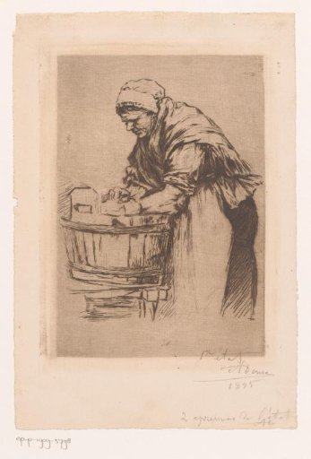 Woman at a wash tub