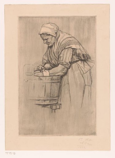 Woman at a wash tub
