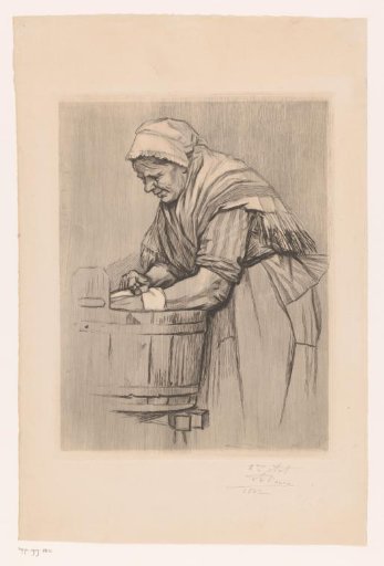 Woman at a wash tub
