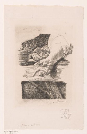 Study of two hands on a table
