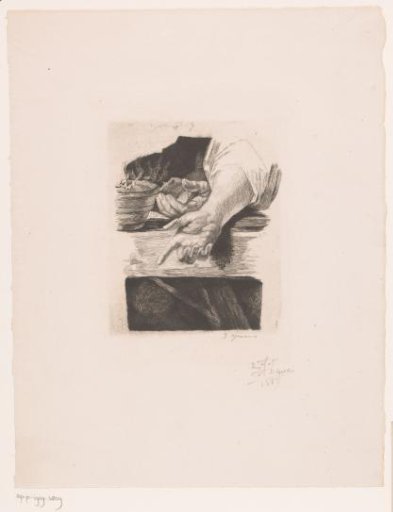 Study of two hands on a table