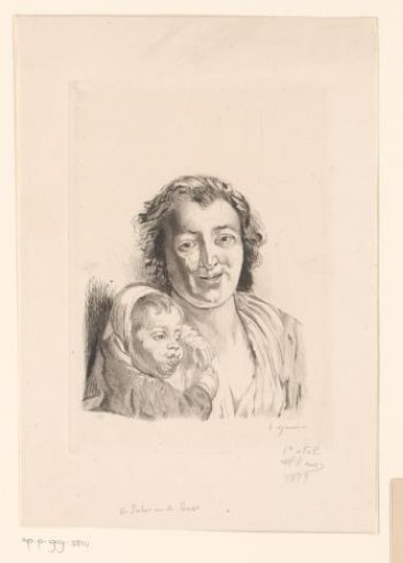 Mother with baby in her arms