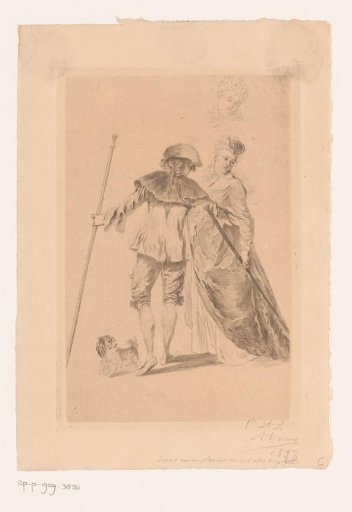 Romantic Noble Couple with a Dog