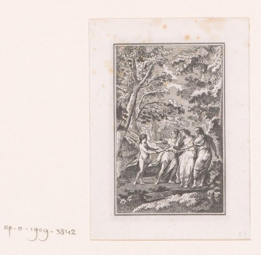 Angel Offers Three Women in the Woods a Book