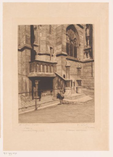 Staircase on the Facade of Notre-Dame in Paris
