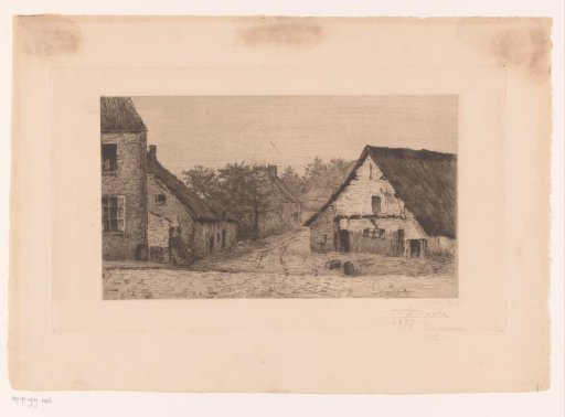 Village view with thatched buildings