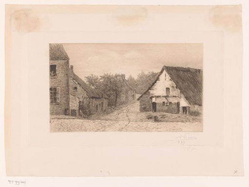 Village view with thatched buildings